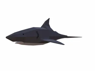 Shark Cartoon Low-poly 3D model