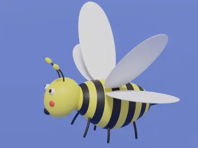 Cute Cartoon Bee 3D model