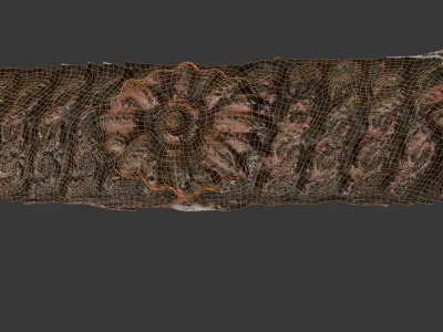 Antique Ornamental Wooden Beam Low-poly 3D model