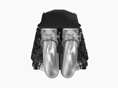 Godzilla custom intake manifold Low-poly 3D model