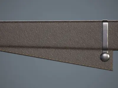 One-handed sword with scabbard Low-poly 3D model