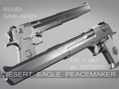 Desert Eagle Peacemaker Low-poly 3D model