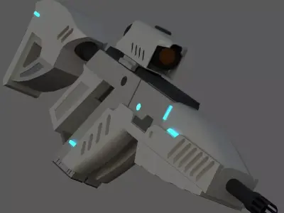 Sci-Fi Gun Game-Ready 3D Weapon Low-poly 3D model