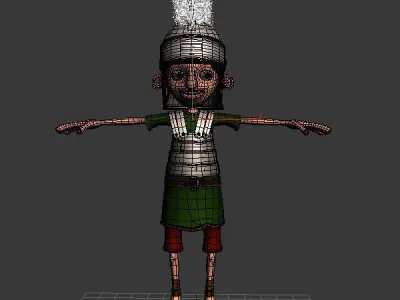 Roman Soldier Cartoon Rigged 3D model