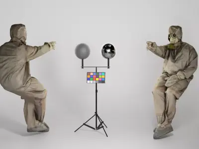 Soviet Liquidator of nuclear accident of Chernobyl sitting 192 Low-poly 3D model