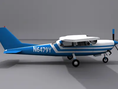 Cessna 210 Low-poly 3D model