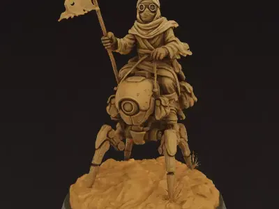 Desert Nomad on Mech Steed 3D model