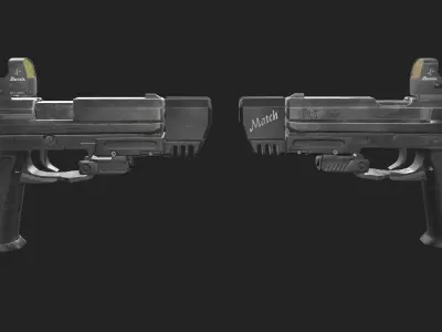 USP match Low-poly 3D model