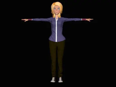 Office Lady Low-poly 3D model