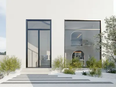 Office reception lobby interior scene 3D model