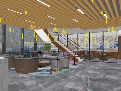 Modern Office Reception Area 3D model