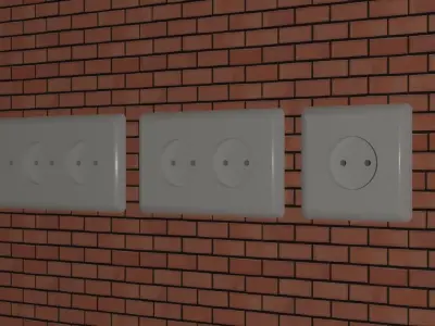EU Electrical Outlet Free 3D model