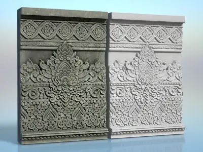 Low poly Khmer Walls - 240427 Low-poly 3D model