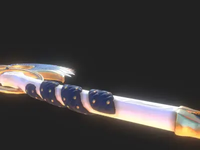 Holy Battleaxe Low-poly 3D model