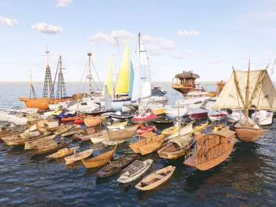 Yacht boat cruise collecttion 2 3D model