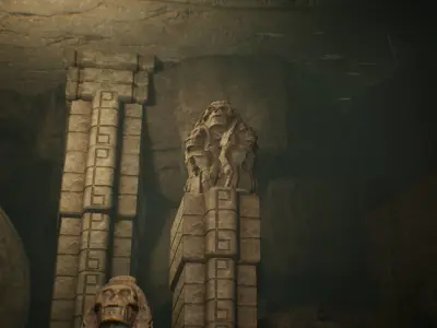 Aztec Temple Interior 24 Assets Low-poly 3D model