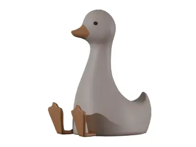 Silly Duck - Cartoon Model 1k Faces Low-poly 3D model