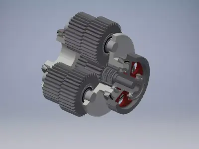 Planetary gearbox crank assembly 3D model