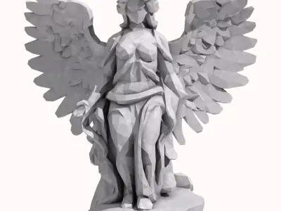 Angel statue low poly 1 3D print model