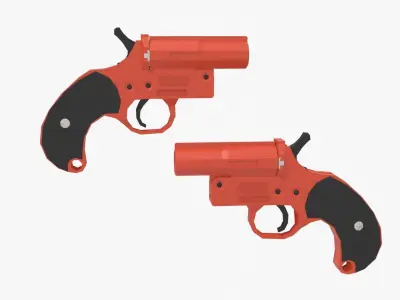 Flare gun Low-poly Low-poly 3D model
