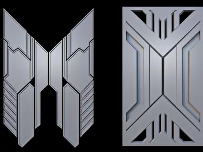 Sci-fi Panels Base Mesh Vol 2 Low-poly 3D model