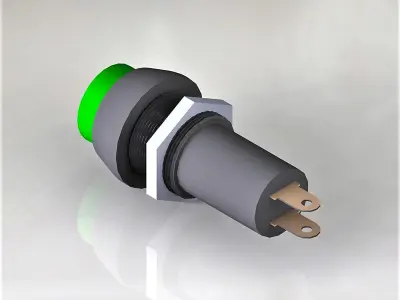 Button switch green 3D model