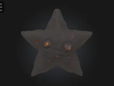 Lava Starfish Angry Stylized Creature Low-poly 3D model
