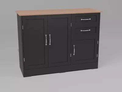 Interior Furniture 3D Model Low-poly 3D model