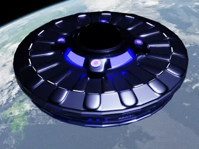 Highly detailed cartoonish UFO model 3D model