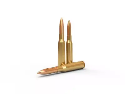 65x50mm Arisaka Ammo Low-poly 3D model
