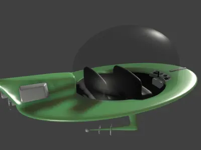 Jetsons Cartoon Jet Flying Car Low-poly 3D model