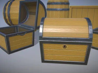 Stylized Wooden Asset Pack Free low-poly 3D model