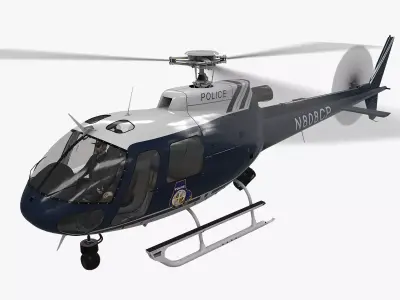  AS-350 Baltimore County Police Animated Low-poly 3D model