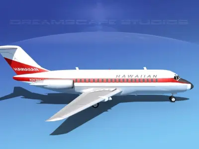 Douglas DC-9-20 Hawaiian 3D model