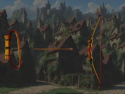 Medieval soldier bow Free low-poly 3D model