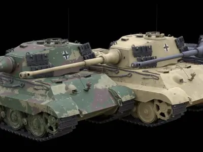 Panzerkampfwagen VI Ausf B Tiger II Low-poly 3D model
