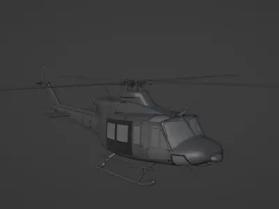Bell 412 3d model and cockpit with textures 3D model