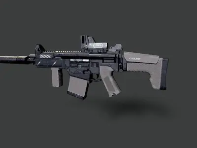 Assault rifle Free low-poly 3D model