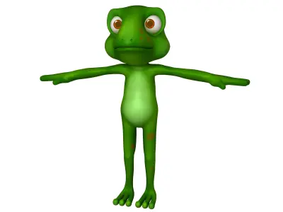 Frog cartoon 02 3D model