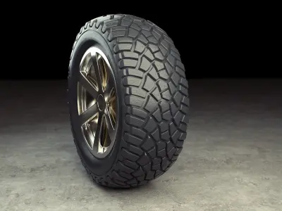 Wheel Off Road Model Low-poly 3D model
