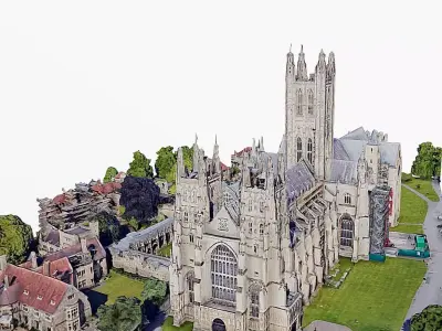 Canterbury Cathedral Low-poly 3D model