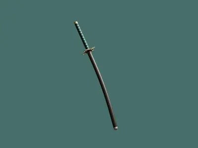 Muichiro Tokito Katana Demon Slayer Sword Stylized 3D Model Low-poly 3D model