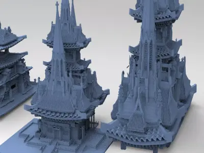 General Warlord Temples Tower 4 designs 3D model