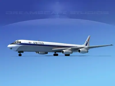 Douglas DC-8-63 United 1 3D model