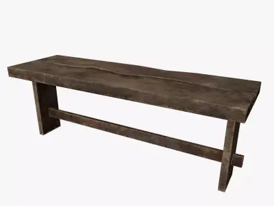 Medieval Bench Low-poly 3D model purchase