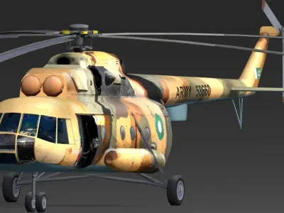 Low Polygon Mi-17 Low-poly 3D model