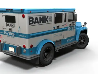 American armored security truck Low-poly 3D model