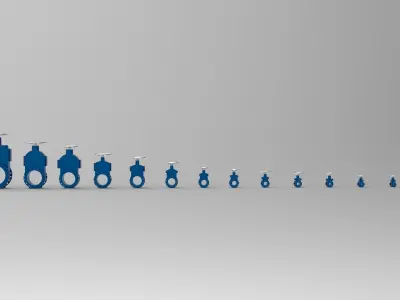 Gate Valve Handwheel Water DN40 to DN500 3D model