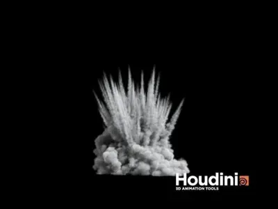 Houdini - Shrapnel Explosion Low-poly 3D model