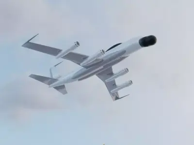 EC-135E Style Military Jet - Custom 1950s Transport Low-poly 3D model